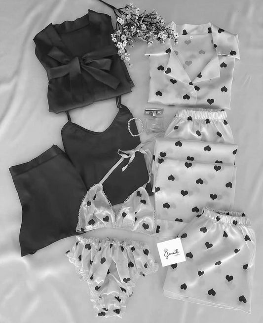 5 Pcs Heart Printed Nightwear for Women