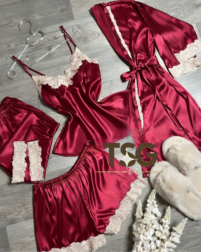 Luxury 4 PCS BRIDAL NIGHTY SET