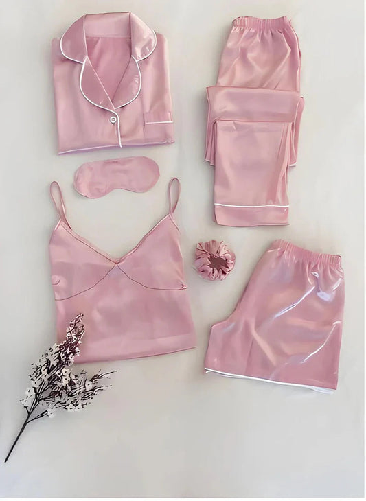 5 IN 1 SILK NIGHT SUIT SET