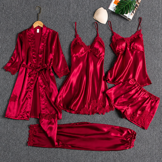 Luxury Imported Satin Jersey Silk Nighty Set (Premium Quality)