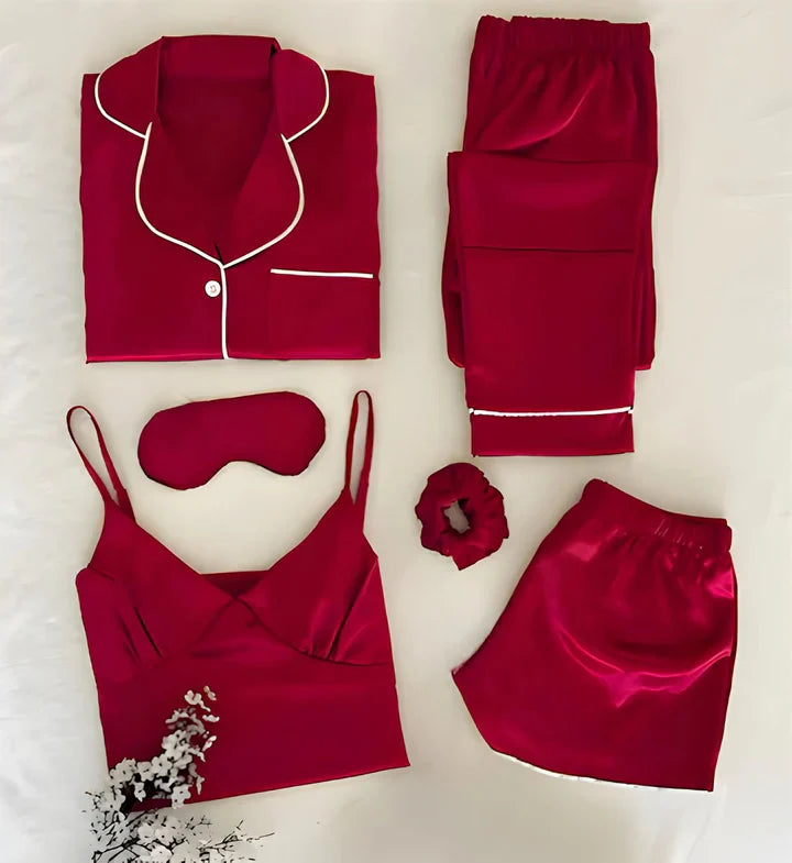 5 IN 1 SILK NIGHT SUIT SET